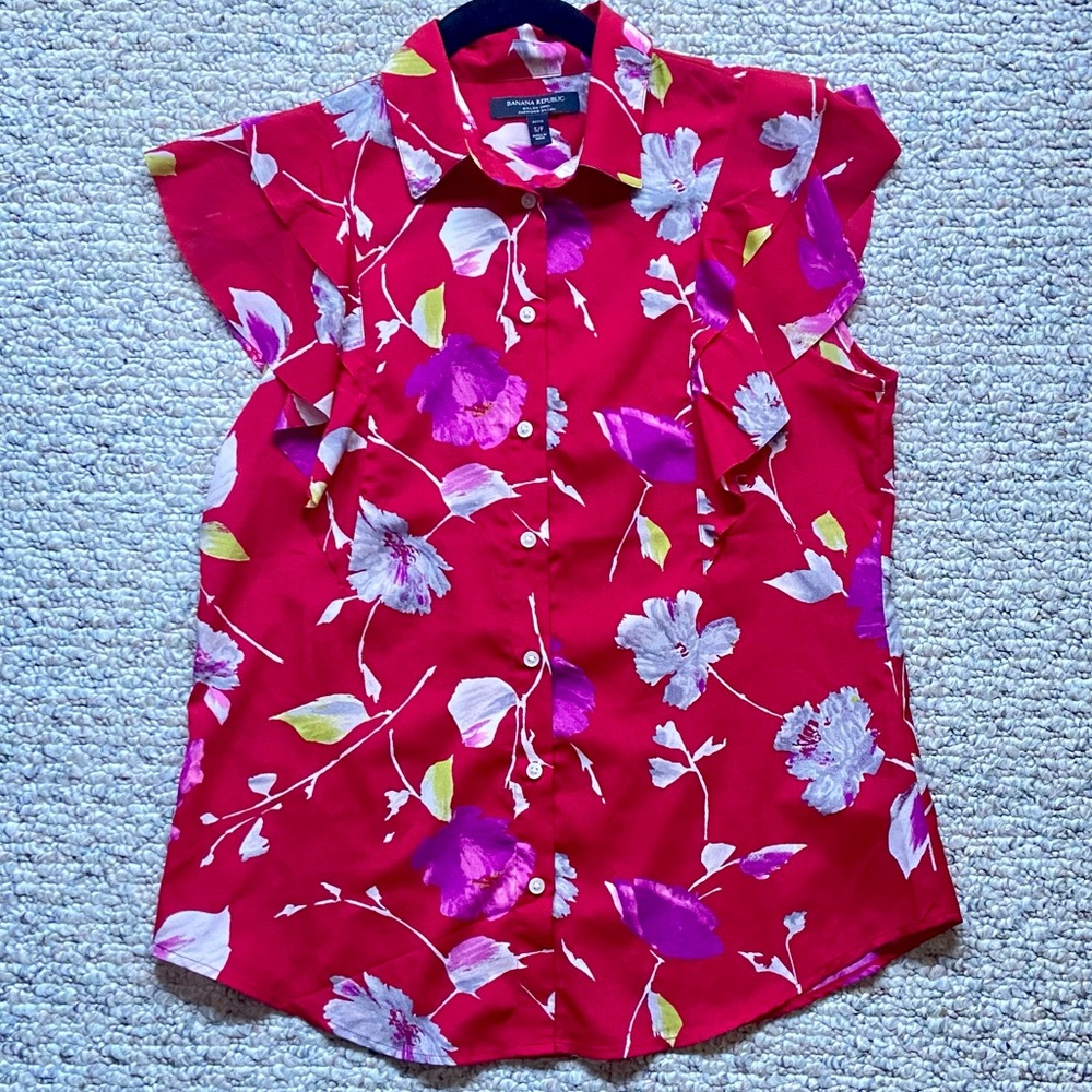 EEUC banana republic Dillon flutter sleeve blouse